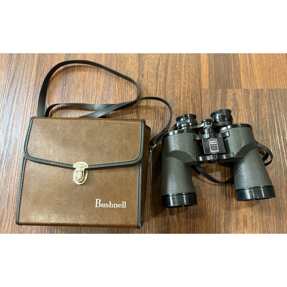 Vintage‎ Bushnell Insta-Focus 10x50 Binoculars 367 ft at 1000 yds Case & Strap